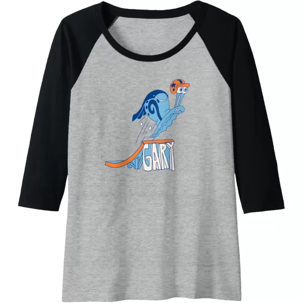 imageAmazon Essentials SpongeBob SquarePants Daredevil Gary the Snail Raglan Baseball TeeBlackAthletic Heather