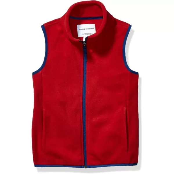 imageAmazon Essentials Boys and Toddlers Polar Fleece VestRed