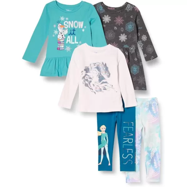 imageAmazon Essentials Disney  Marvel  Star Wars  Frozen  Princess Girls and Toddlers MixandMatch Outfit Sets MultipacksFrozen 2 Fearless