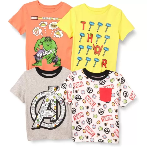 imageAmazon Essentials Disney  Marvel  Star Wars Boys and Toddlers ShortSleeve TShirts Previously Spotted Zebra MultipacksAvengers LogoMarvel Power