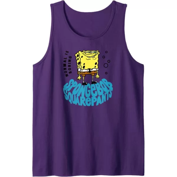 imageAmazon Essentials Mens SpongeBob SquarePants Normal is Boring Smile Tank Top Blue SmallPurple