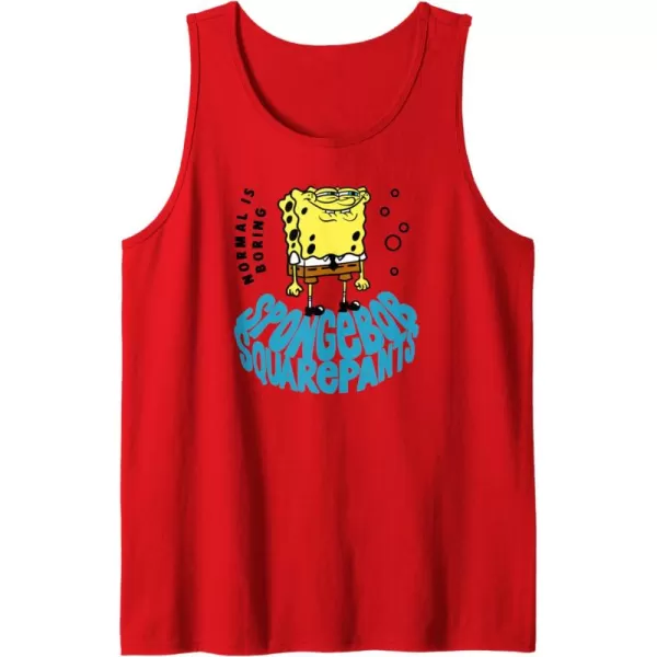 imageAmazon Essentials Mens SpongeBob SquarePants Normal is Boring Smile Tank Top Blue SmallRed