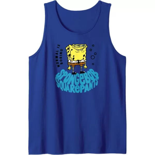 imageAmazon Essentials Mens SpongeBob SquarePants Normal is Boring Smile Tank Top Blue SmallRoyal Blue