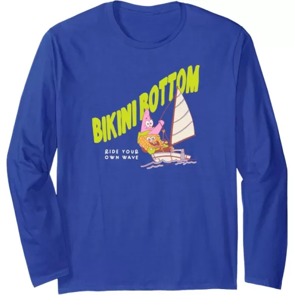 imageAmazon Essentials SpongeBob SquarePants Bikini Bottom Sailing Friends Long Sleeve TShirtRoyal Blue