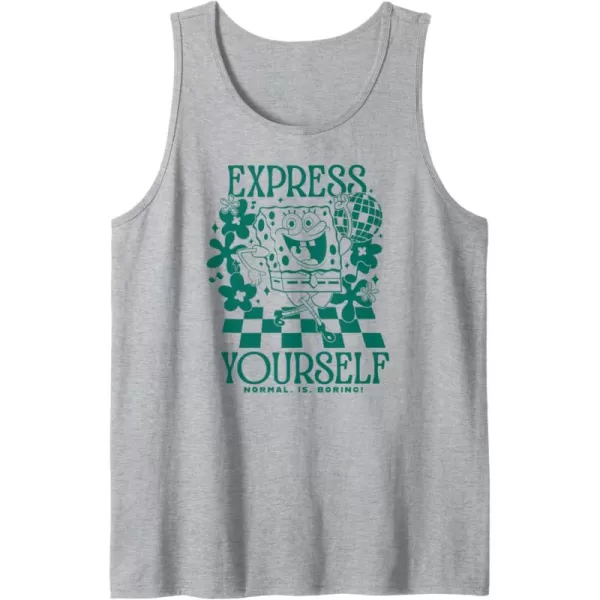 imageAmazon Essentials SpongeBob SquarePants Dancing Express Yourself Tank TopHeather Grey