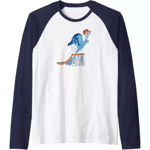 imageAmazon Essentials SpongeBob SquarePants Daredevil Gary the Snail Raglan Baseball TeeNavy BlueWhite