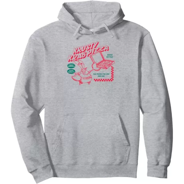 imageAmazon Essentials SpongeBob SquarePants Mr Krabs Krusty Krab Pizza Pullover HoodieHeather Grey