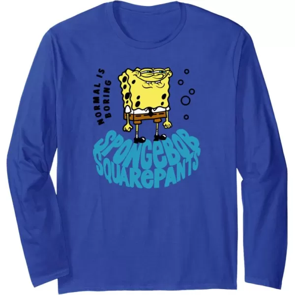 imageAmazon Essentials SpongeBob SquarePants Normal is Boring Smile Long Sleeve TShirtRoyal Blue