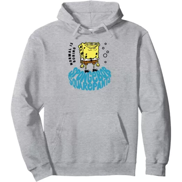 imageAmazon Essentials SpongeBob SquarePants Normal is Boring Smile Pullover HoodieHeather Grey