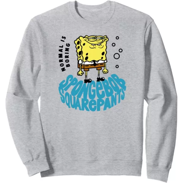 imageAmazon Essentials SpongeBob SquarePants Normal is Boring Smile SweatshirtHeather Grey