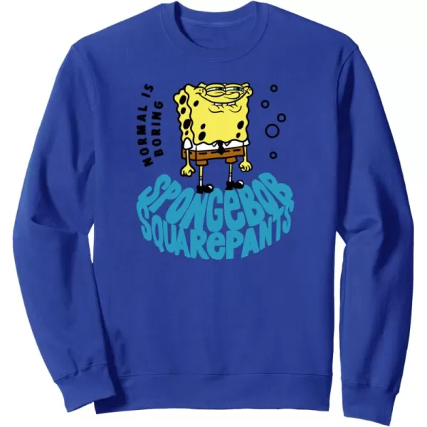 imageAmazon Essentials SpongeBob SquarePants Normal is Boring Smile SweatshirtRoyal Blue