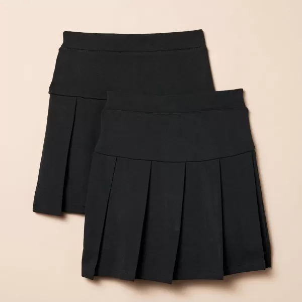 imageAmazon Essentials Girls Uniform Pleated Skort Skirt Pack of 2Black