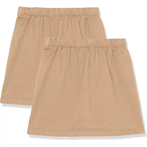 imageAmazon Essentials Girls Uniform Scooter Skirts MultipacksKhaki Brown