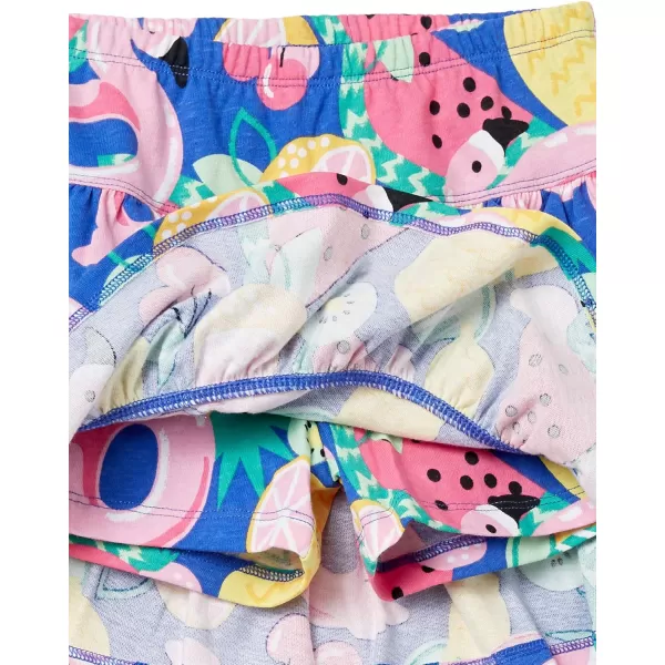imageAmazon Essentials Girls and Toddlers Knitted Ruffle Scooter Skirts Previously Spotted Zebra MultipacksDeep Blue FruitDoodles PrintPink