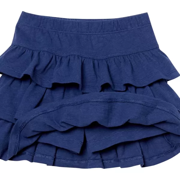 imageAmazon Essentials Girls and Toddlers Knitted Ruffle Scooter Skirts Previously Spotted Zebra MultipacksNavyPink CandyWhite Rainbow Print