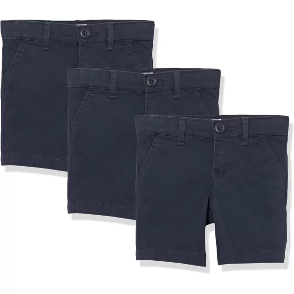 imageAmazon Essentials Girls and Toddlers School Uniform Shorts for Kids MultipacksNavy