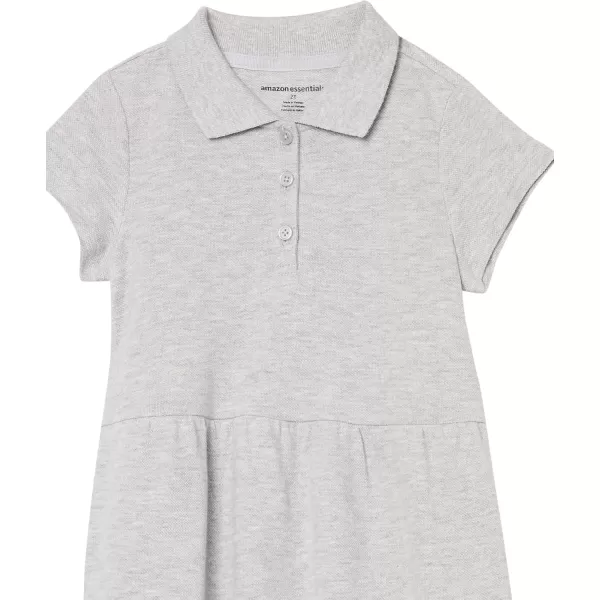 imageAmazon Essentials Girls and Toddlers ShortSleeve Pique Polo Dress MultipacksGrey Heather