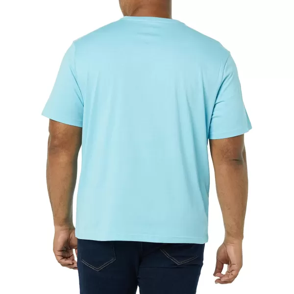 imageAmazon Essentials Mens TShirt RegularFit ShortSleeve Crewneck Pocket Pack of 2Aqua BlueLight Blue