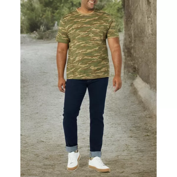 imageAmazon Essentials Mens TShirt RegularFit ShortSleeve Crewneck Pocket Pack of 2BlackCamo Print