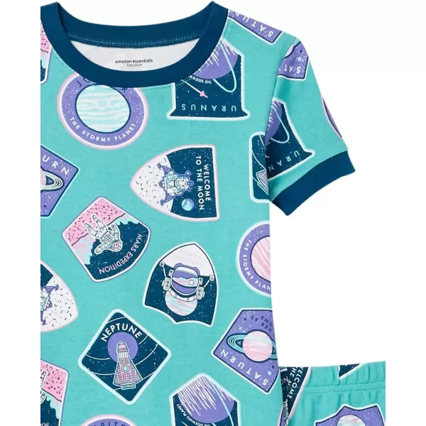 imageAmazon Essentials Unisex Kids SnugFit Cotton Pajama Sleepwear SetsPlanetStars Print