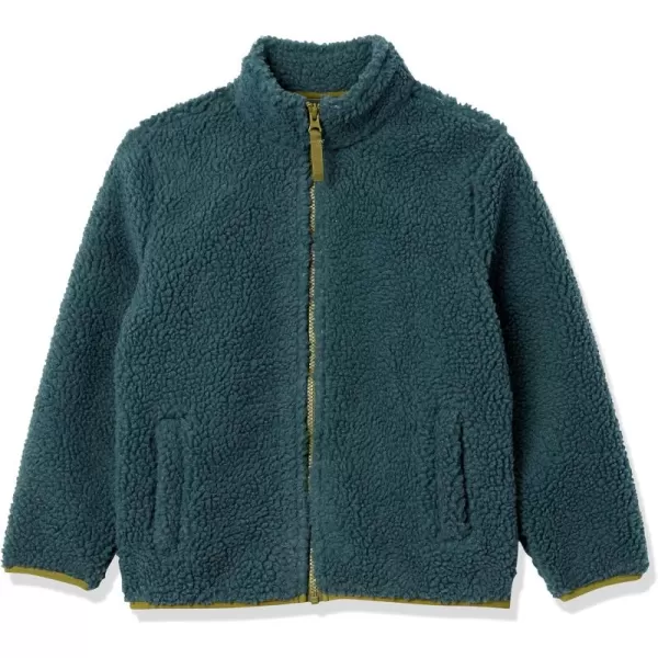 imageAmazon Essentials Boys and Toddlers Fleece Lined Sherpa FullZip JacketDark Green