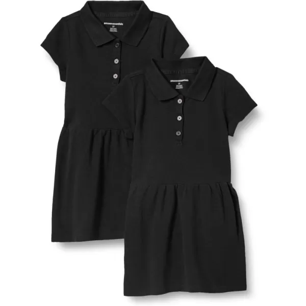 imageAmazon Essentials Girls and Toddlers ShortSleeve Pique Polo Dress MultipacksBlack