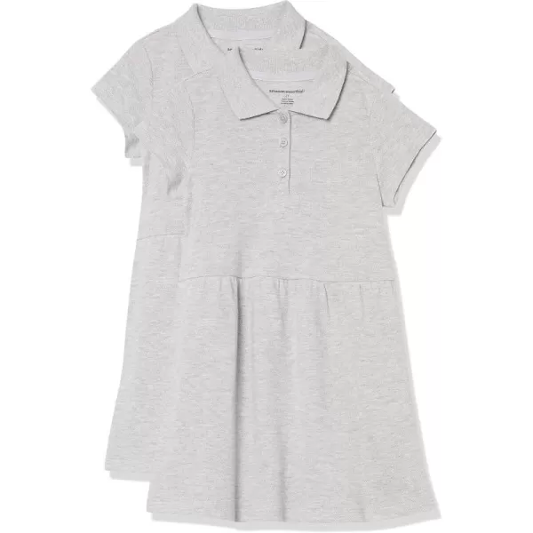 imageAmazon Essentials Girls and Toddlers ShortSleeve Pique Polo Dress MultipacksGrey Heather