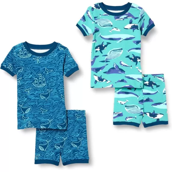 imageAmazon Essentials Unisex Kids SnugFit Cotton Pajama Sleepwear SetsUnder the Sea