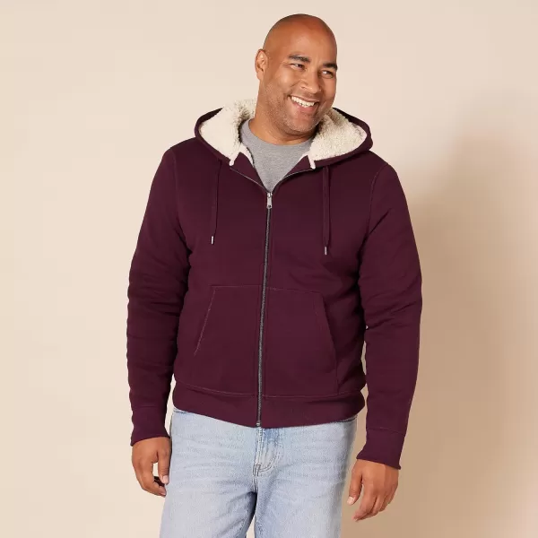 imageAmazon Essentials Hoodie For Men SherpaLined FullZip Fleece SweatshirtBurgundy