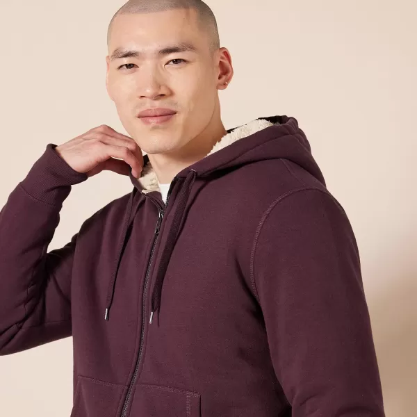 imageAmazon Essentials Hoodie For Men SherpaLined FullZip Fleece SweatshirtBurgundy