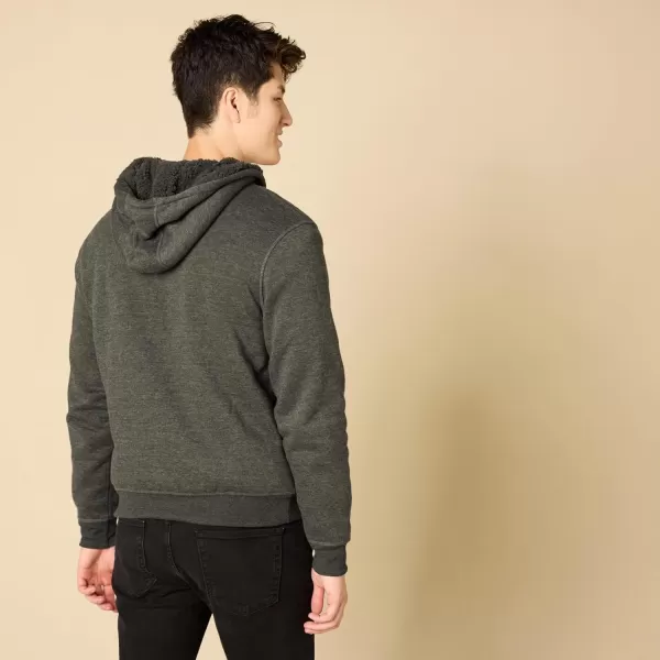 imageAmazon Essentials Hoodie For Men SherpaLined FullZip Fleece SweatshirtCharcoal Heather