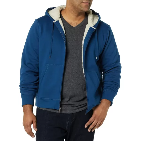 imageAmazon Essentials Hoodie For Men SherpaLined FullZip Fleece SweatshirtDark Blue