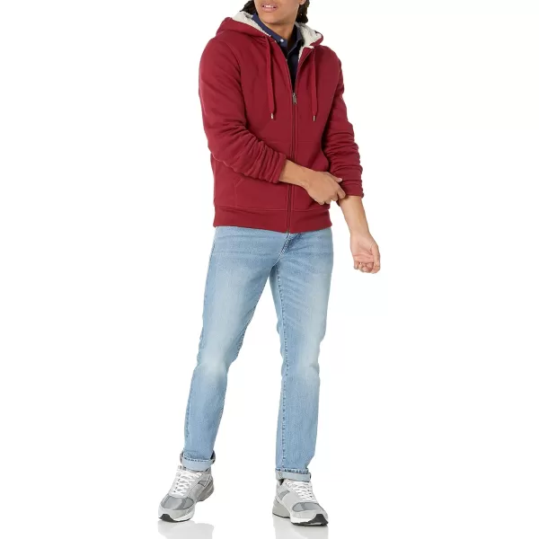 imageAmazon Essentials Hoodie For Men SherpaLined FullZip Fleece SweatshirtRed