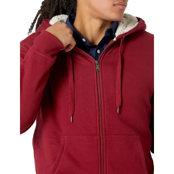 imageAmazon Essentials Hoodie For Men SherpaLined FullZip Fleece SweatshirtRed