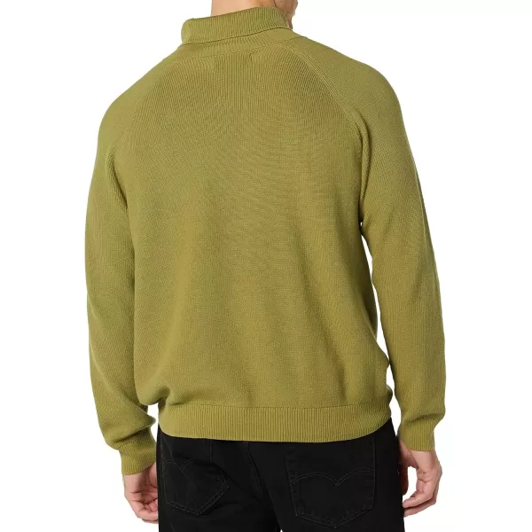 imageAmazon Essentials Mens 100 Cotton Rib Knit Turtleneck SweaterGolden Olive