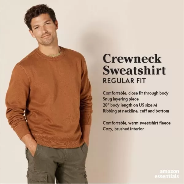 imageAmazon Essentials Mens Fleece Crewneck Sweatshirt Available in Big ampamp TallNutmeg
