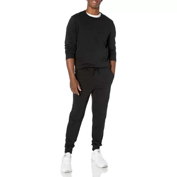 imageAmazon Essentials Mens Jogger Pants Casual Relaxed Fit Lightweight French Terry Available in Big ampamp TallBlack
