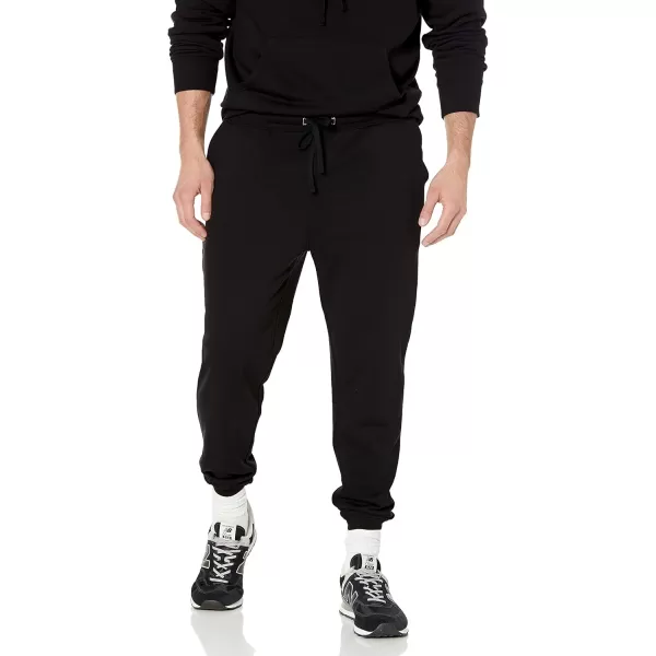 imageAmazon Essentials Mens Jogger Pants Casual Relaxed Fit Lightweight French Terry Available in Big ampamp TallBlack