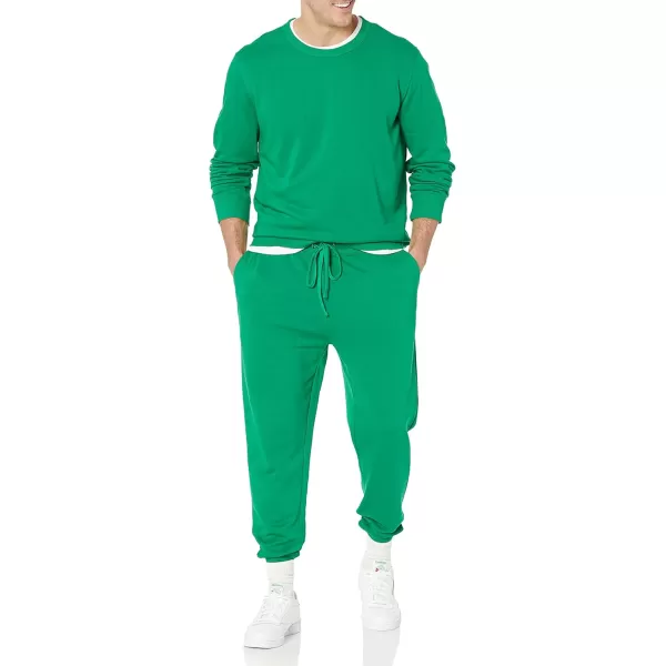 imageAmazon Essentials Mens Jogger Pants Casual Relaxed Fit Lightweight French Terry Available in Big ampamp TallGreen