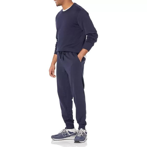 imageAmazon Essentials Mens Jogger Pants Casual Relaxed Fit Lightweight French Terry Available in Big ampamp TallNavy