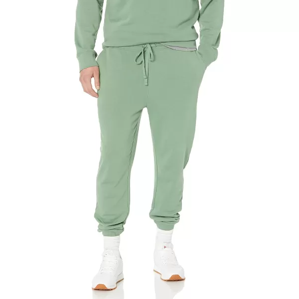 imageAmazon Essentials Mens Jogger Pants Casual Relaxed Fit Lightweight French Terry Available in Big ampamp TallSage Green