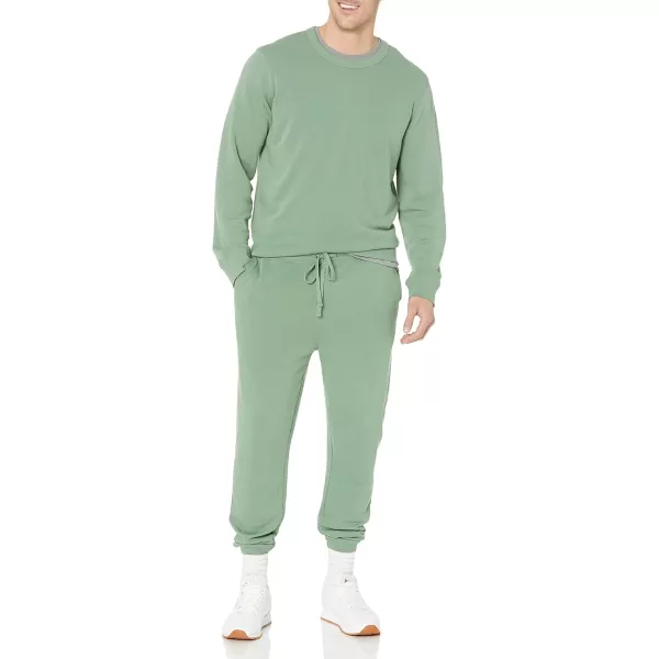 imageAmazon Essentials Mens Jogger Pants Casual Relaxed Fit Lightweight French Terry Available in Big ampamp TallSage Green