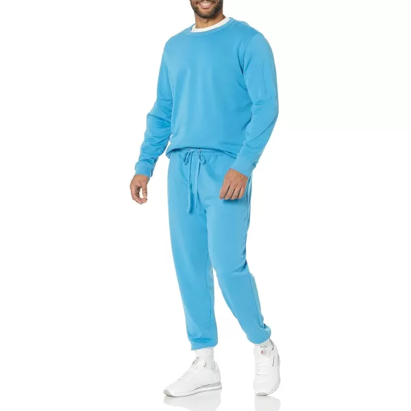 imageAmazon Essentials Mens Jogger Pants Casual Relaxed Fit Lightweight French Terry Available in Big ampamp TallTurquoise Blue