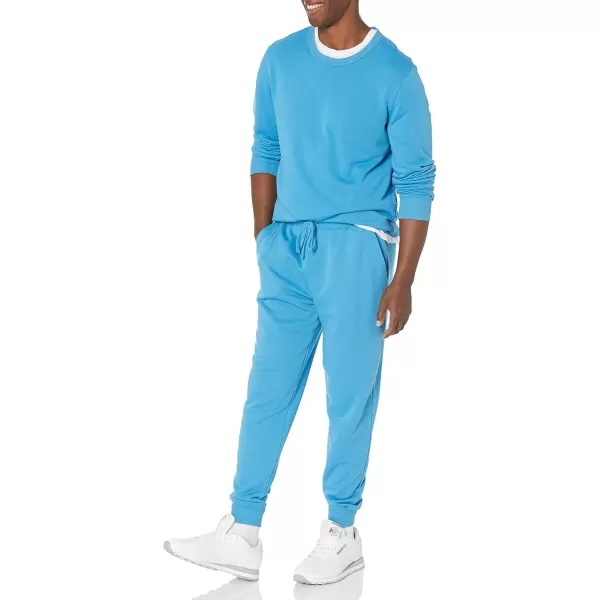 imageAmazon Essentials Mens Jogger Pants Casual Relaxed Fit Lightweight French Terry Available in Big ampamp TallTurquoise Blue