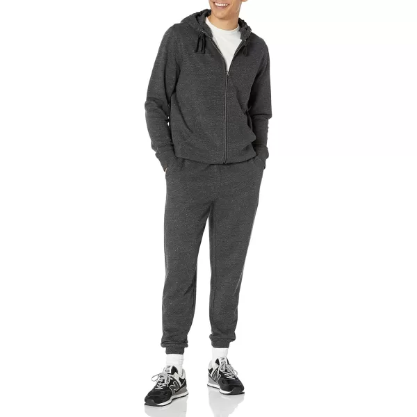 imageAmazon Essentials Mens LongSleeve French Terry FullZip Hoodie Available in Big ampamp TallCharcoal Heather