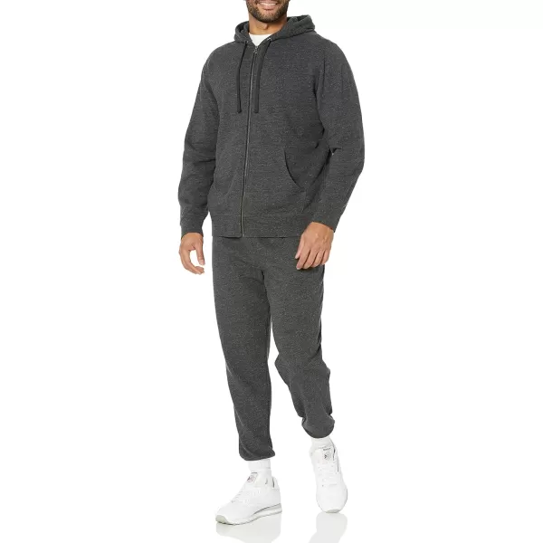 imageAmazon Essentials Mens LongSleeve French Terry FullZip Hoodie Available in Big ampamp TallCharcoal Heather