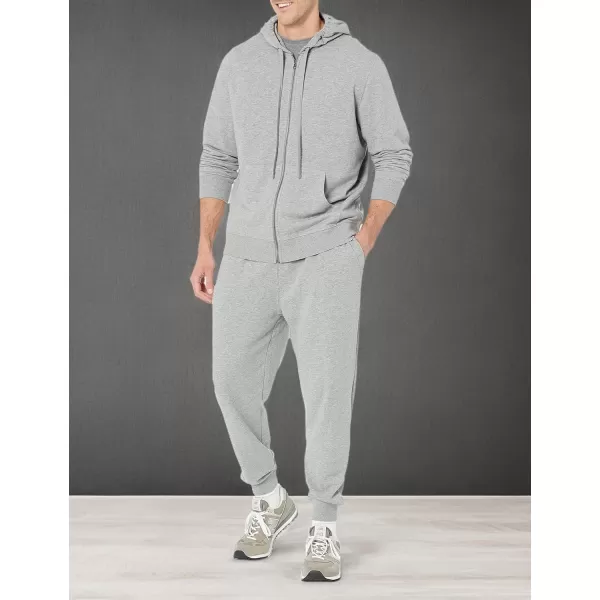 imageAmazon Essentials Mens LongSleeve French Terry FullZip Hoodie Available in Big ampamp TallGrey Heather