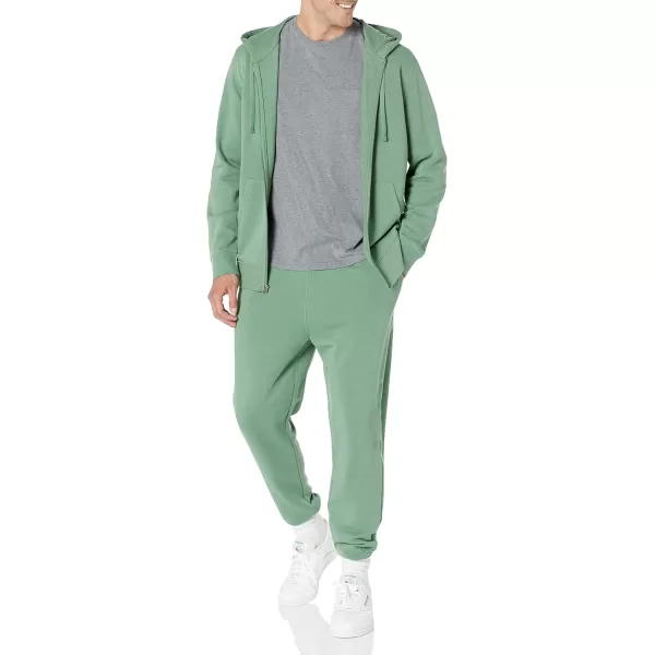 imageAmazon Essentials Mens LongSleeve French Terry FullZip Hoodie Available in Big ampamp TallSage Green