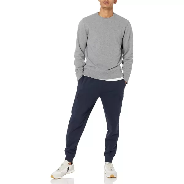 imageAmazon Essentials Mens LongSleeve Lightweight Fleece French Terry Crewneck SweatshirtCharcoal Heather