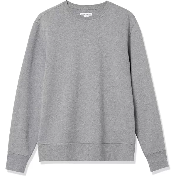 imageAmazon Essentials Mens LongSleeve Lightweight Fleece French Terry Crewneck SweatshirtCharcoal Heather
